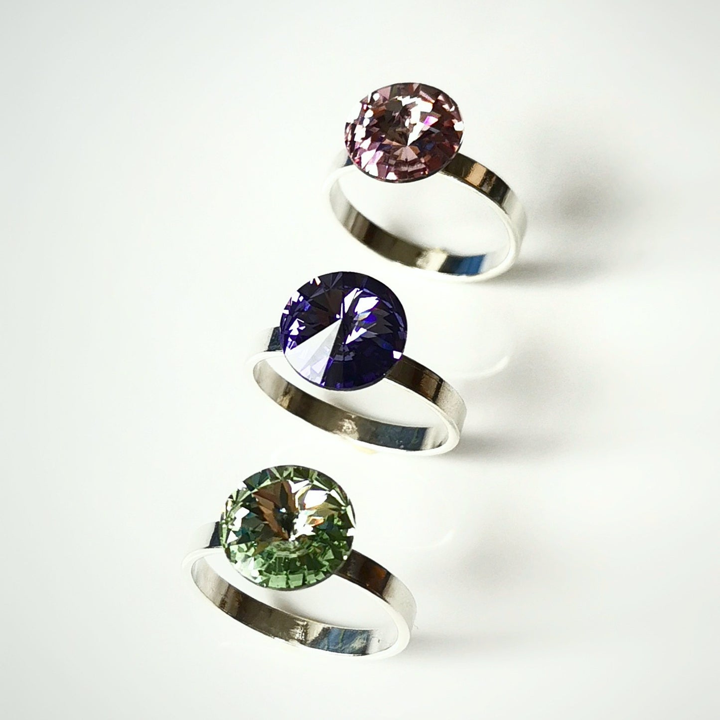 Anillo de Plata 925 con Cristal y Baño de Rodio "AURA"