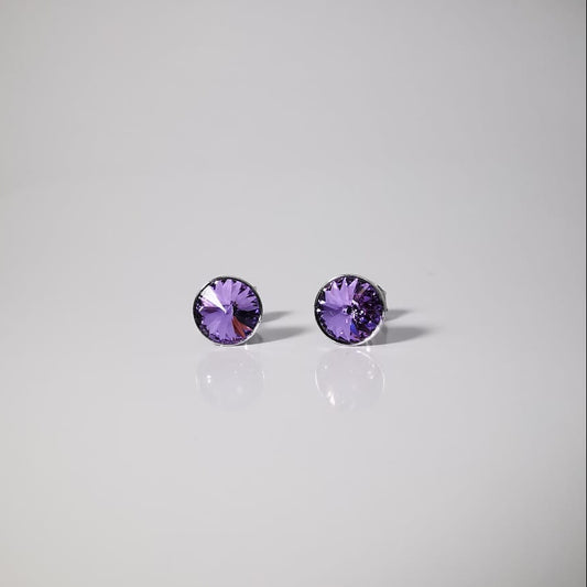 Aros de plata 925 Prisma color Tanzanita
