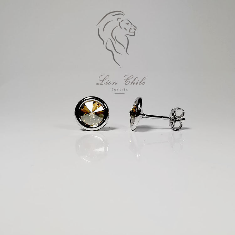 Aros de plata 925 Classic con cristal