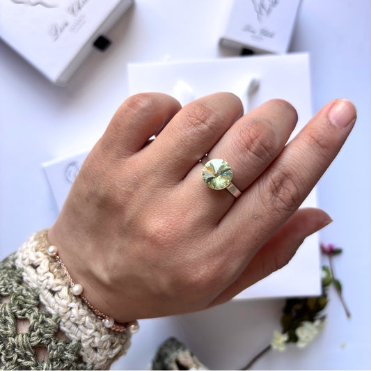 Anillo de Plata 925 con Cristal y Baño de Rodio "AURA"