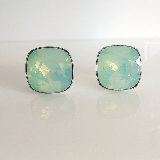 Aros Plata 925 con Cristales Austriacos Classic cut | Verdes