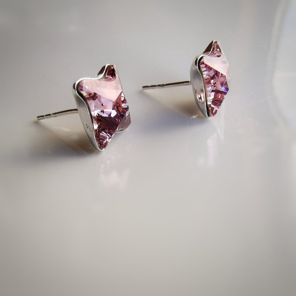 Aros plata 925 con cristal austriaco " Twister"