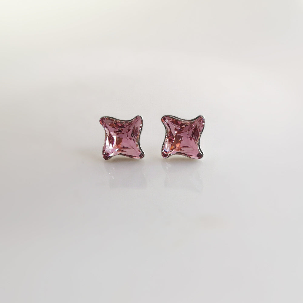 Aros plata 925 con cristal austriaco " Twister"