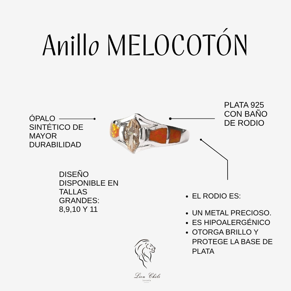 Anillo Plata 925 Circón Damasco | Joyería Lion Chile
