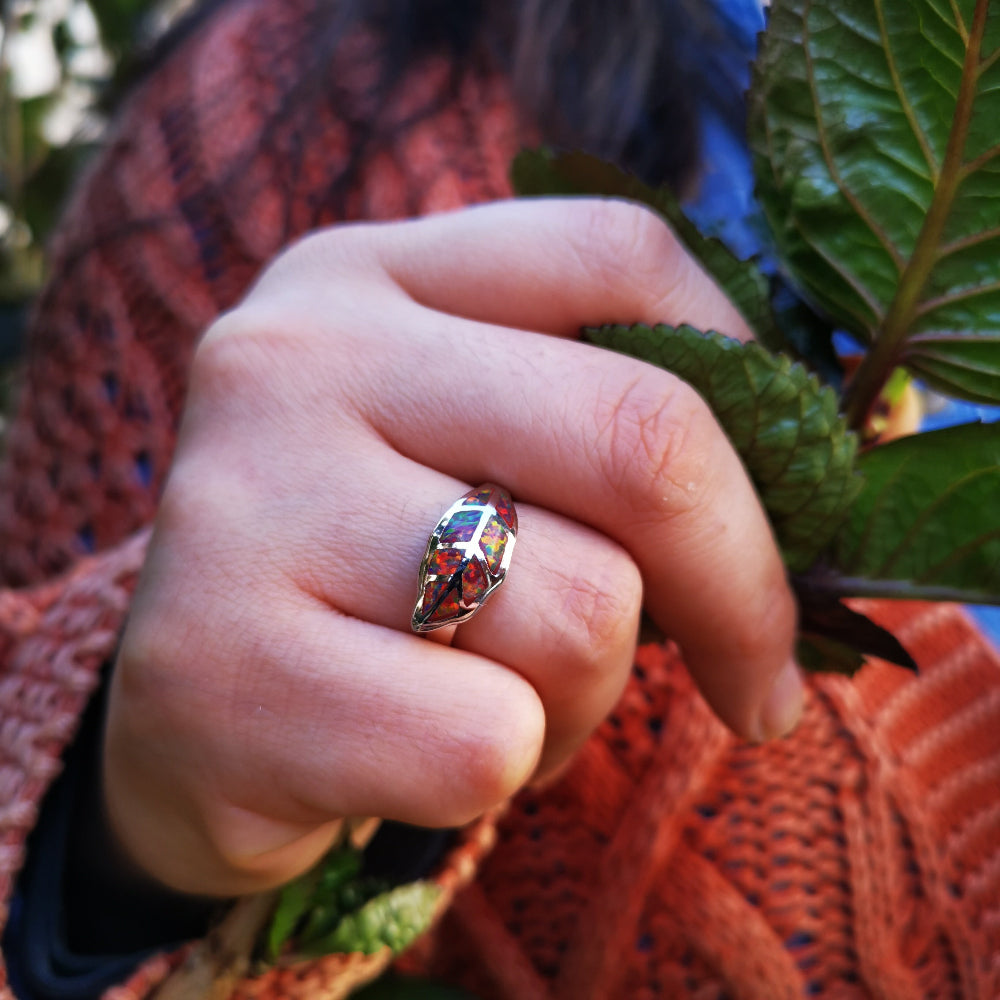 Anillo hoja mujer