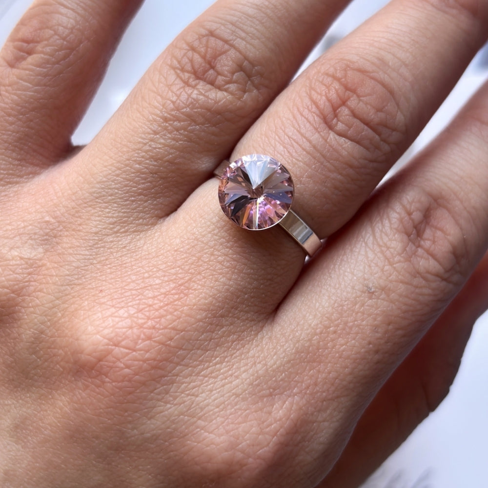 Anillo de plata 925 con cristal "Aura" Rosa Antiguo
