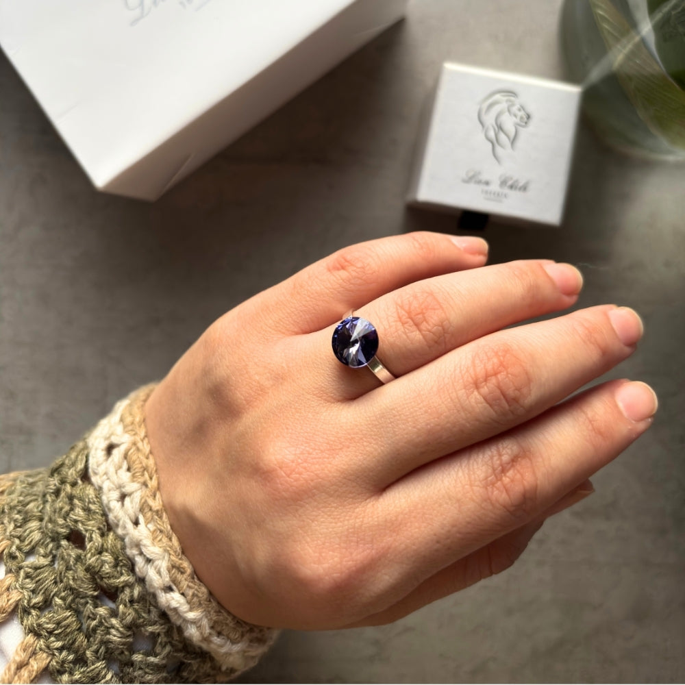 Anillo de plata 925 con cristal "Aura"