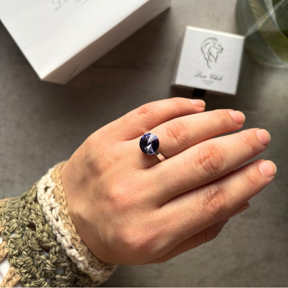 Anillo de plata 925 con cristal "Aura"