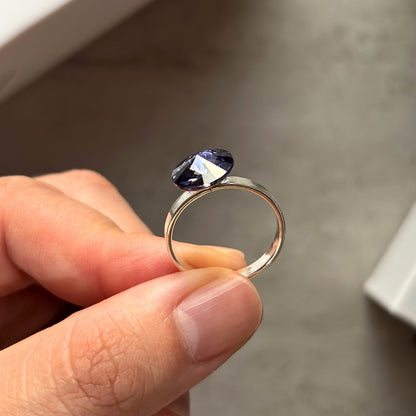 Anillo de plata 925 con cristal "Aura"