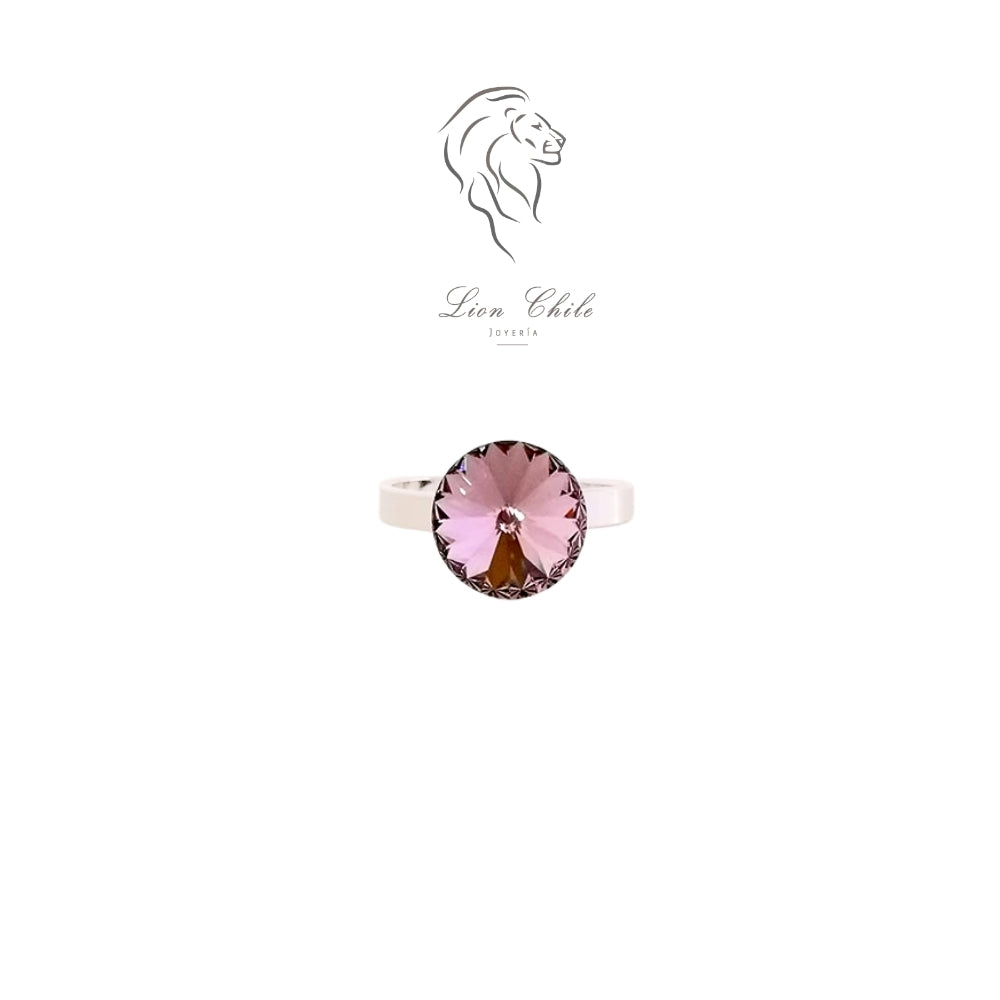 Anillo de plata 925 con cristal "Aura" Rosa Antiguo