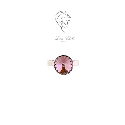 Anillo de plata 925 con cristal "Aura" Rosa Antiguo