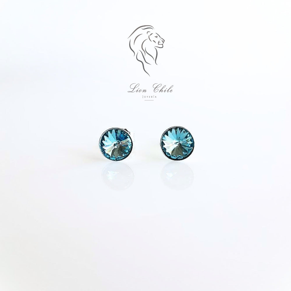 Aros de plata 925 cristal Essential  "Aqua"