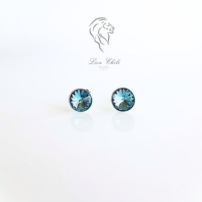 Aros de plata 925 cristal Essential  "Aqua"