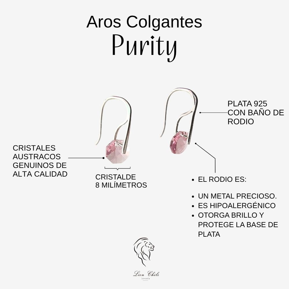Aros colgantes cristal Purity