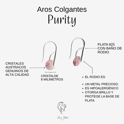 Aros colgantes cristal Purity