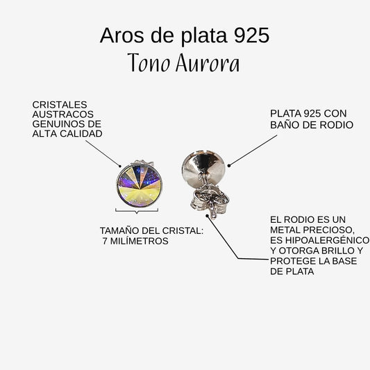 Aros de plata 925 Prisma tono Aurora