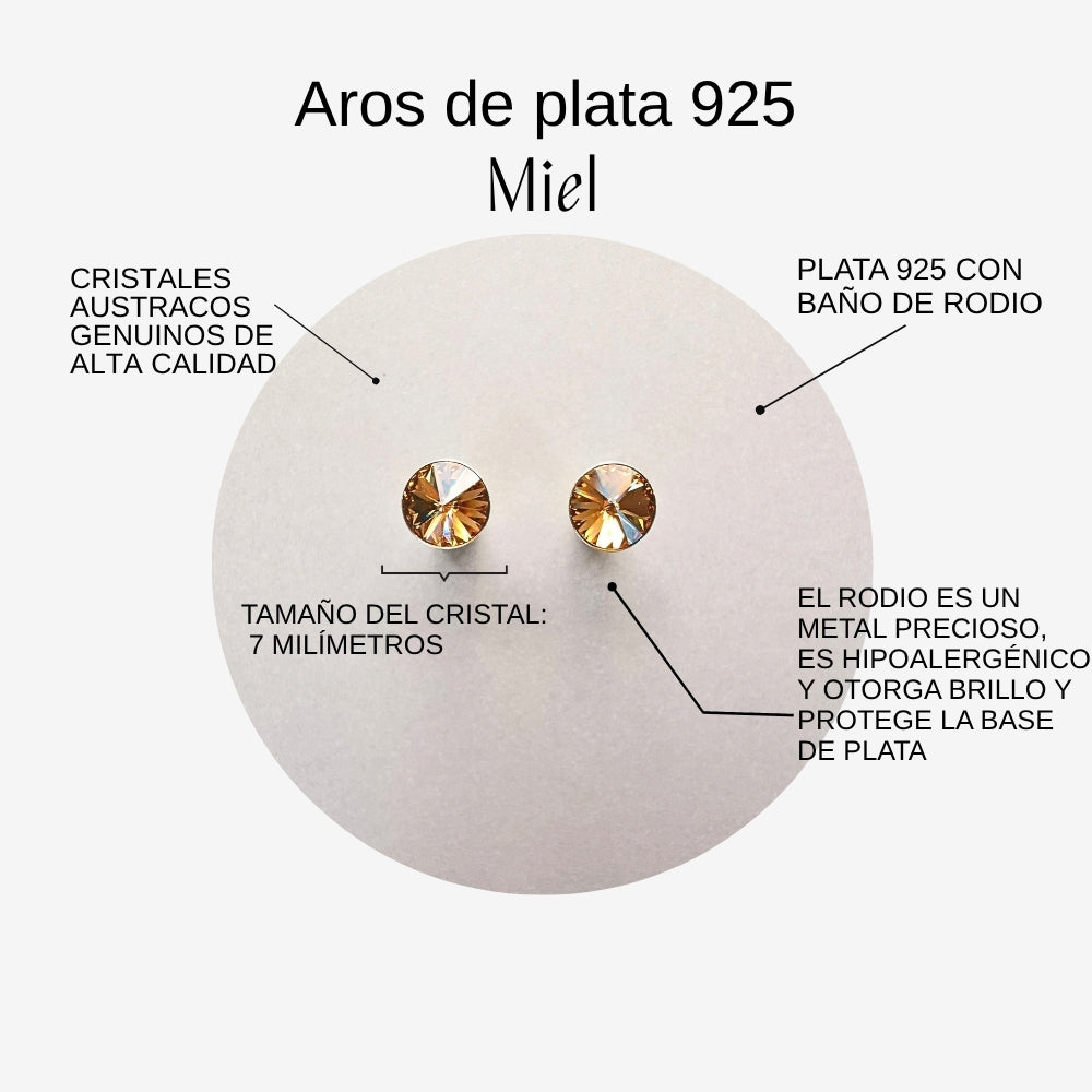 Aros de plata 925 Prisma tono Miel