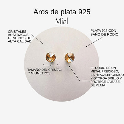 Aros de plata 925 Prisma tono Miel