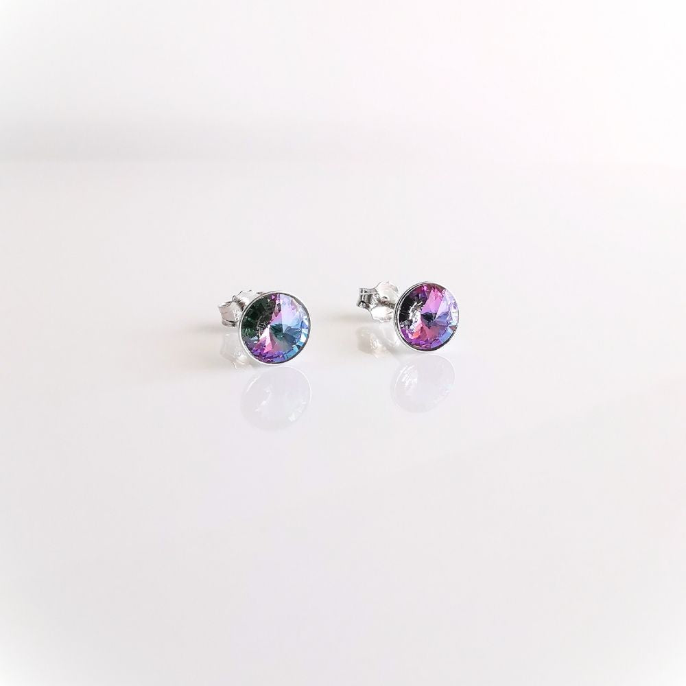 Aros rivoli plata 925 cristal austriaco multicolor - detalle