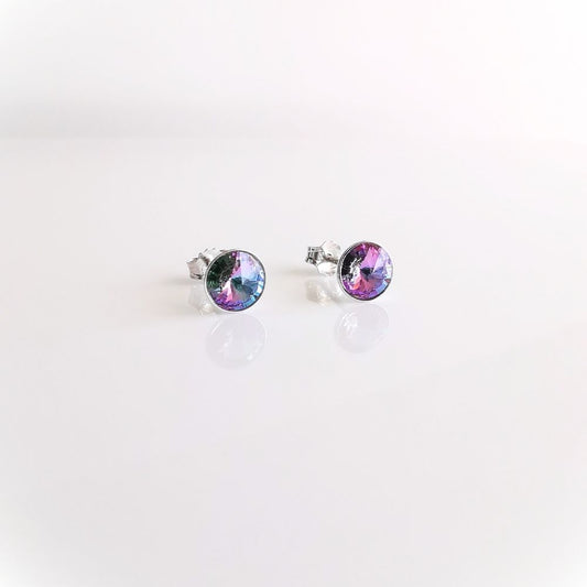 Aros rivoli plata 925 cristal austriaco multicolor - detalle