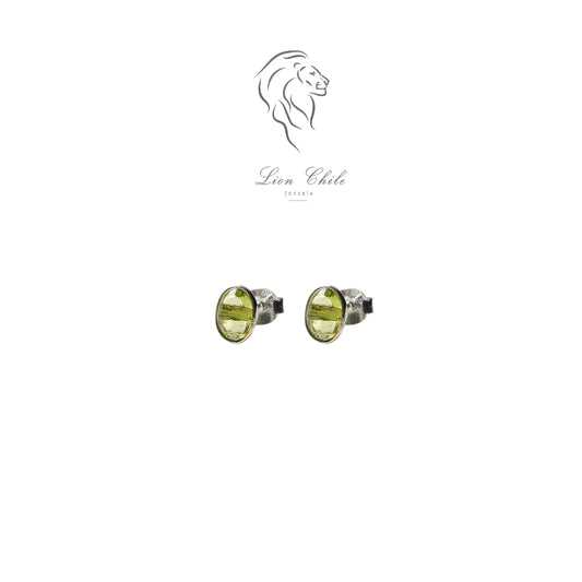 Aros Oliva, aros de plata 925 con Peridoto natural