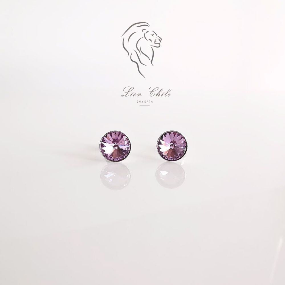 Aros de plata 925 Prisma color violeta