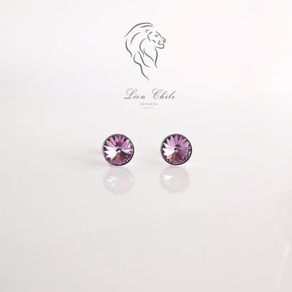 Aros de plata 925 Prisma color violeta