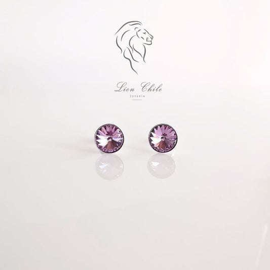 Aros de plata 925 Prisma color violeta