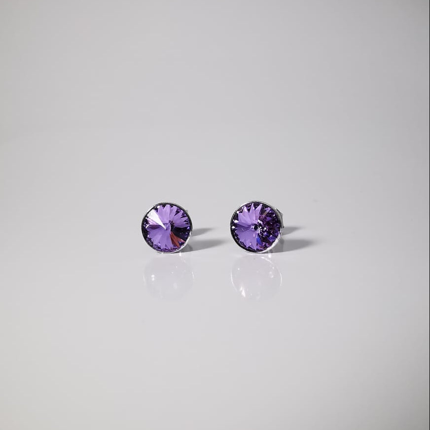 Aros de plata 925 Prisma color Tanzanita