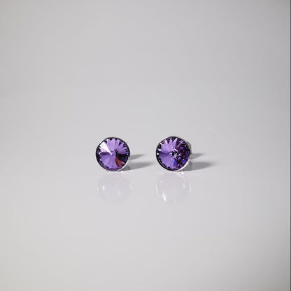 Aros de plata 925 Prisma color Tanzanita