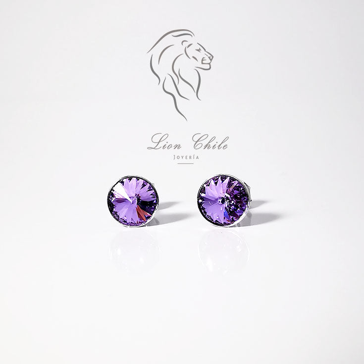 Aros de plata 925 Prisma color Tanzanita