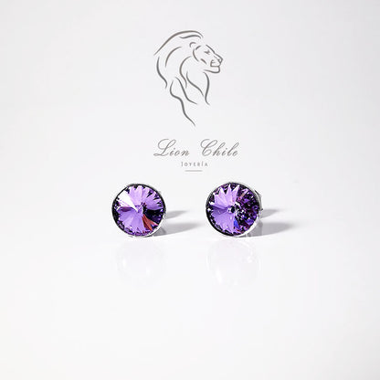 Aros de plata 925 Prisma color Tanzanita