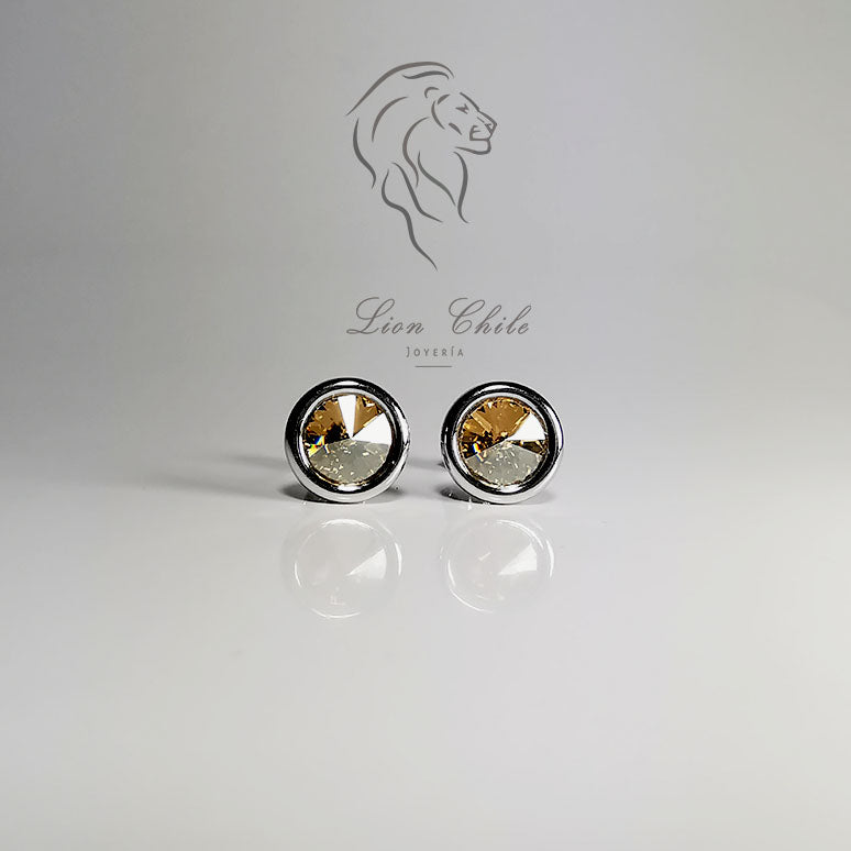 Aros de plata 925 Classic con cristal