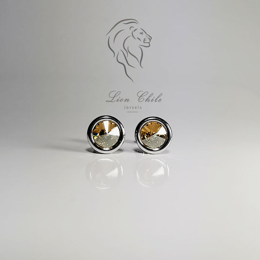 Aros de plata 925 Classic con cristal