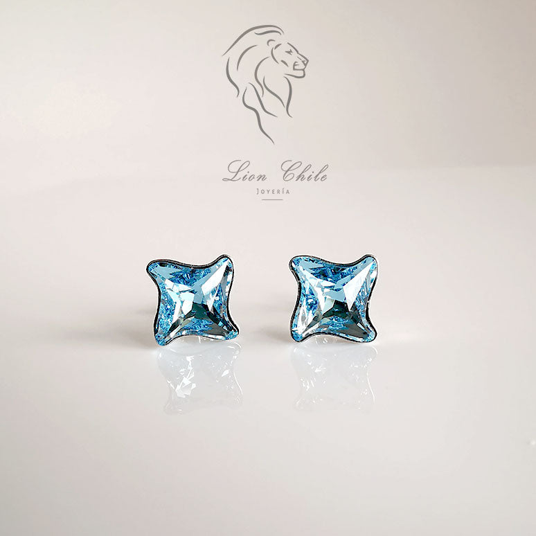 Aros plata 925 con cristal austriaco " Twister"