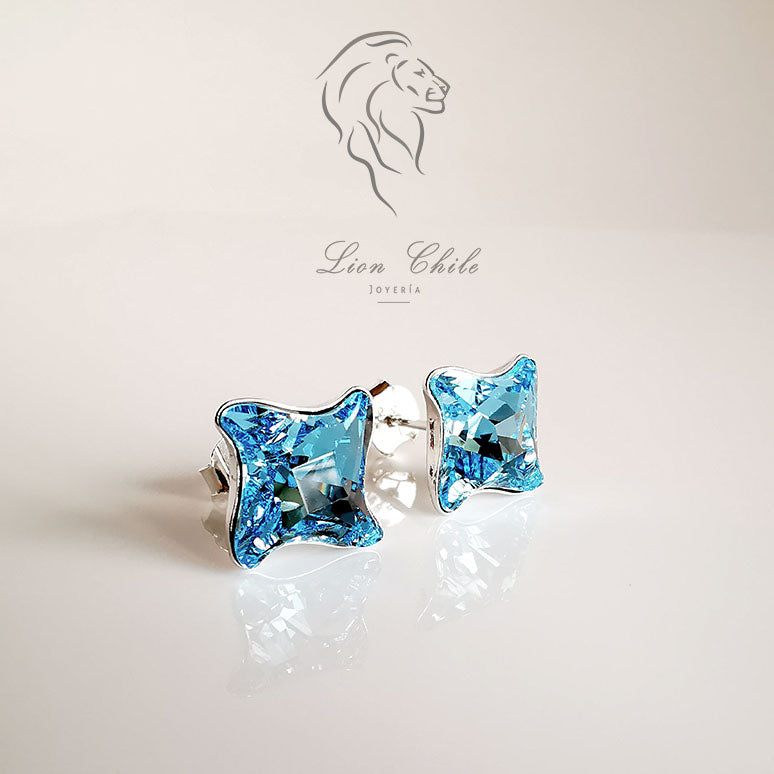 Aros plata 925 con cristal austriaco " Twister"