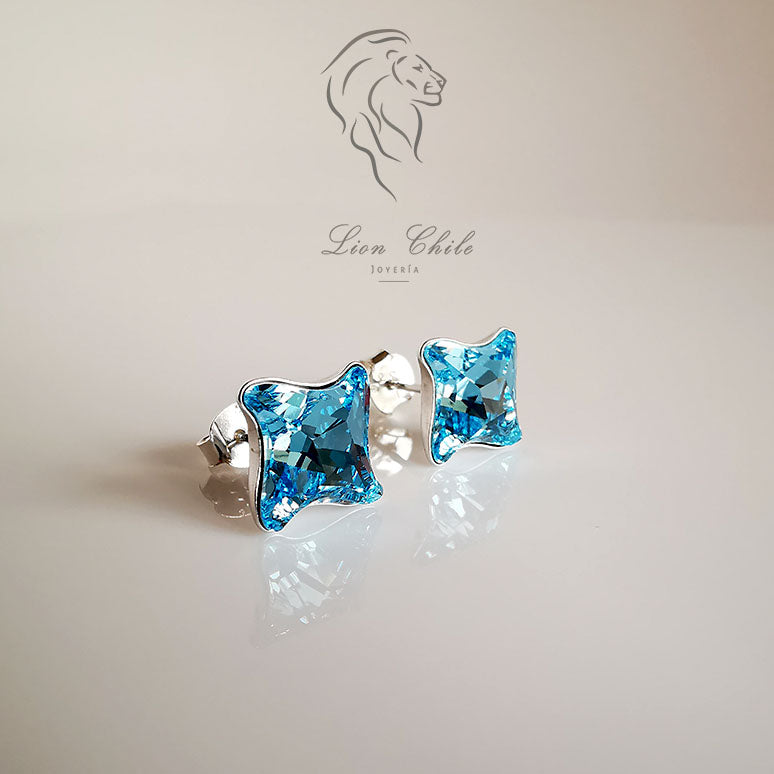 Aros plata 925 con cristal austriaco " Twister"