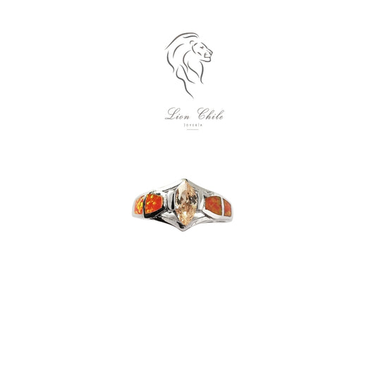 Anillo Plata 925 Circón Damasco | Joyería Lion Chile