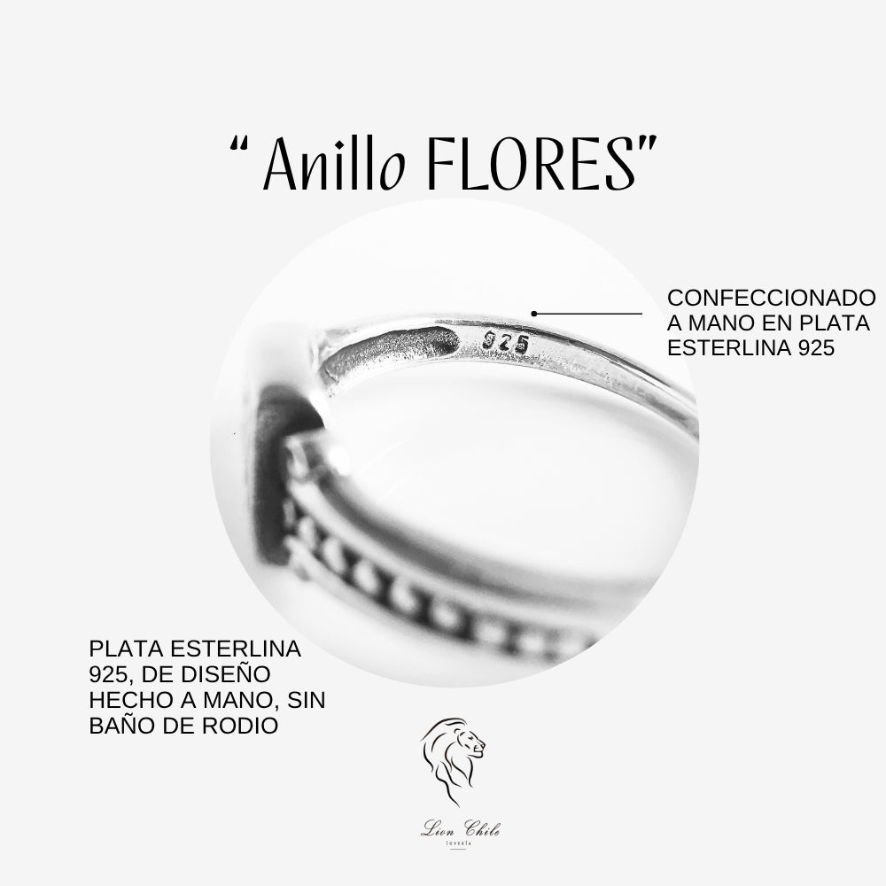 Anillo Flores Plata 925 Hecho a Mano | Joyería Lion Chile