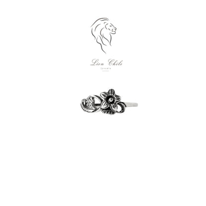 Anillo Floral Plata 925 Hecho a Mano | Joyería Lion Chile