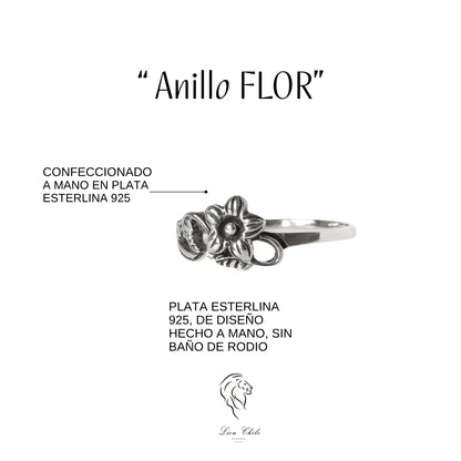 Anillo Floral Plata 925 Hecho a Mano | Joyería Lion Chile