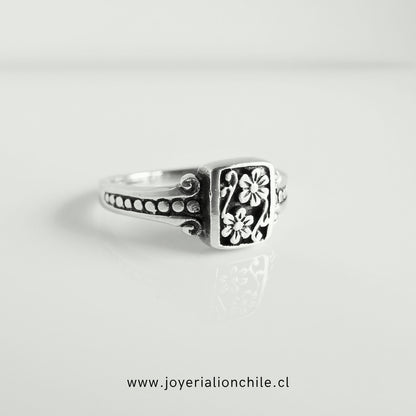 Anillo Flores Plata 925 Hecho a Mano | Joyería Lion Chile