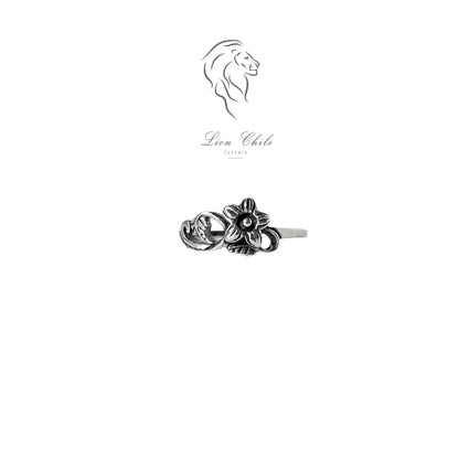 Anillo Floral Plata 925 Hecho a Mano | Joyería Lion Chile