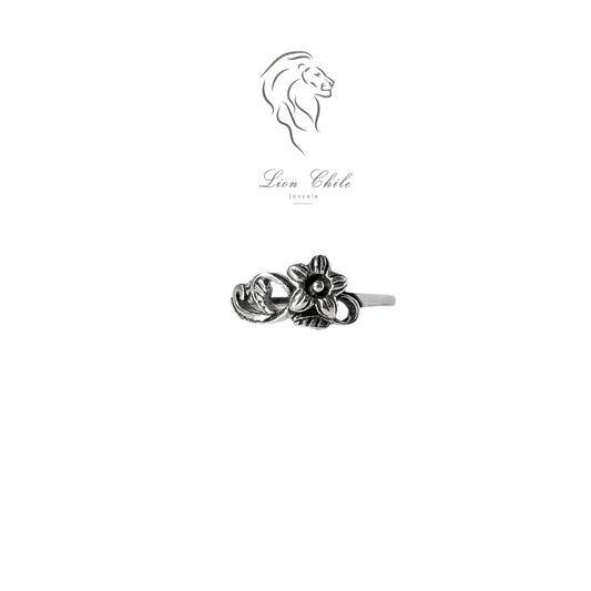 Anillo Floral Plata 925 Hecho a Mano,  Joyería Lion Chile