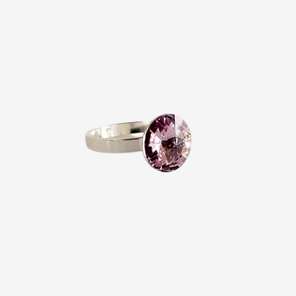 Anillo de plata 925 con cristal "Aura" Rosa Antiguo