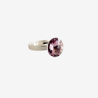 Anillo de plata 925 con cristal "Aura" Rosa Antiguo