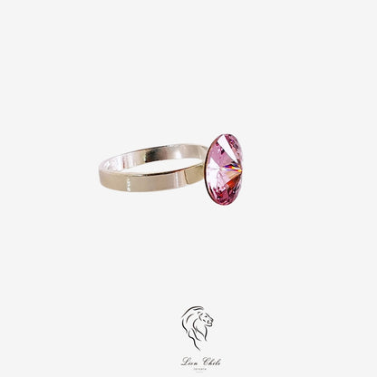 Anillo de plata 925 con cristal "Aura" Rosa Antiguo