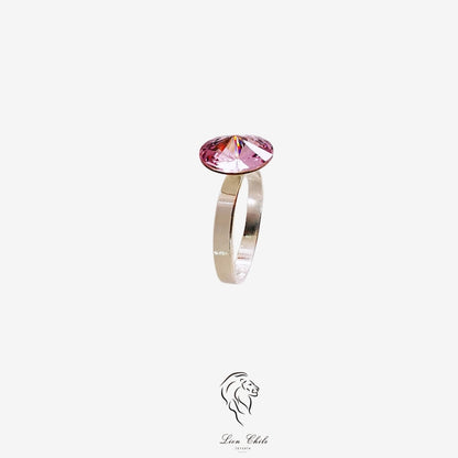 Anillo de plata 925 con cristal "Aura" Rosa Antiguo