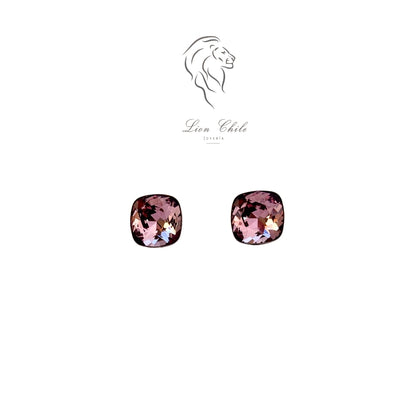 Aros Plata 925 con Cristales Austriacos | Rosa Antiguo