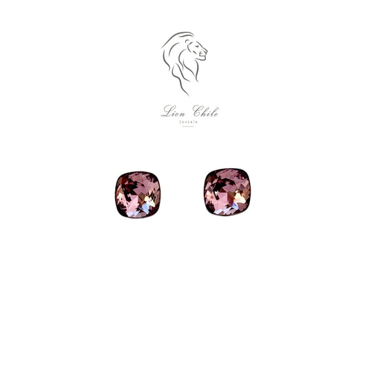 Aros Plata 925 con Cristales Austriacos Classic cut | Rosa Antiguo